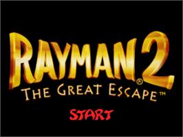 Title screen of Rayman 2 - The Great Escape on the Nintendo N64.