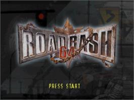Title screen of Road Rash 64 on the Nintendo N64.