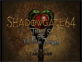 Title screen of Shadowgate 64 - Trials Of The Four Towers on the Nintendo N64.