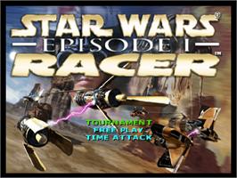 Title screen of Star Wars: Episode I - Racer on the Nintendo N64.