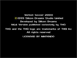 Title screen of Telefoot Soccer 2000 on the Nintendo N64.