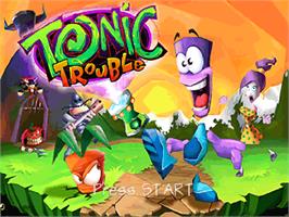Title screen of Tonic Trouble on the Nintendo N64.