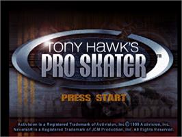 Title screen of Tony Hawk's Pro Skater on the Nintendo N64.
