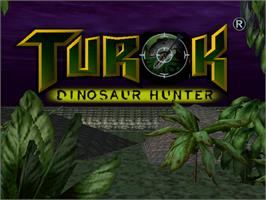 Title screen of Turok: Dinosaur Hunter on the Nintendo N64.