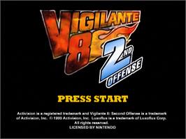 Title screen of Vigilante 8 - 2nd Offense on the Nintendo N64.