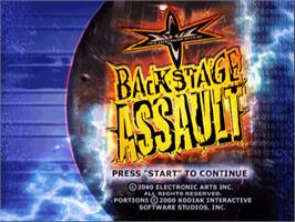 Title screen of WCW Backstage Assault on the Nintendo N64.