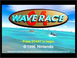 Title screen of Wave Race 64: Shindou Edition on the Nintendo N64.