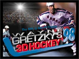Title screen of Wayne Gretzky's 3D Hockey '98 on the Nintendo N64.
