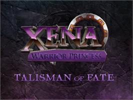 Title screen of Xena: Warrior Princess - The Talisman of Fate on the Nintendo N64.