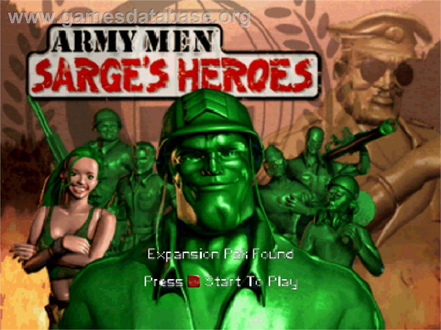 Army Men: Sarge's Heroes - Nintendo N64 - Artwork - Title Screen