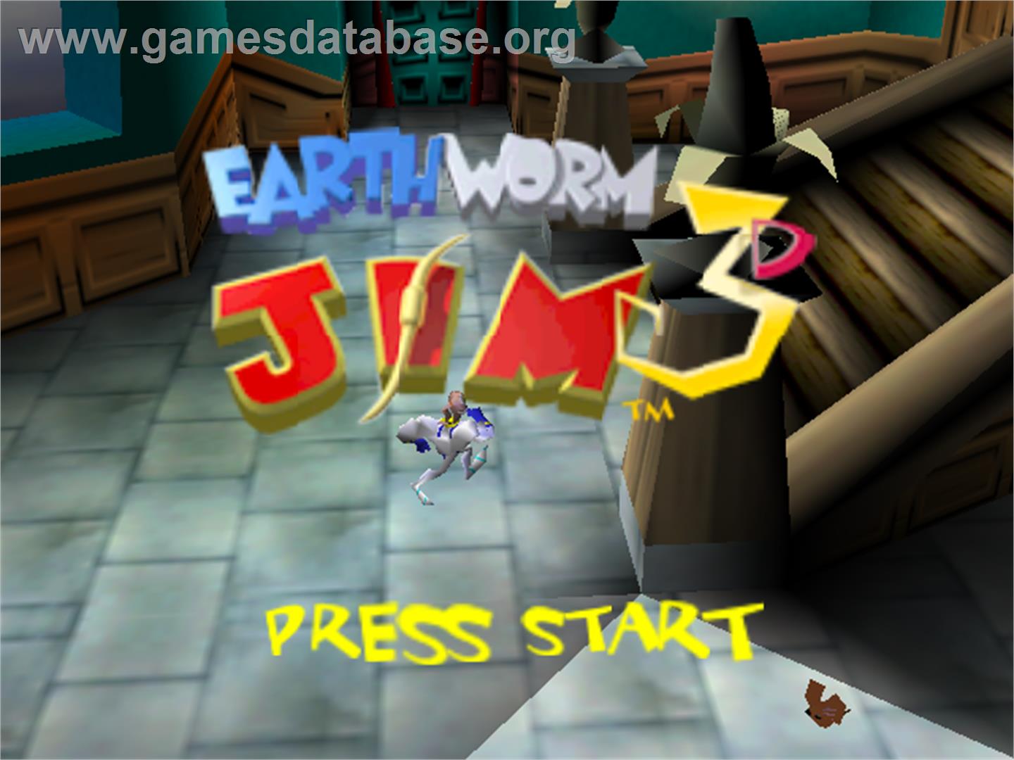 Earthworm Jim 3d - Nintendo N64 - Artwork - Title Screen