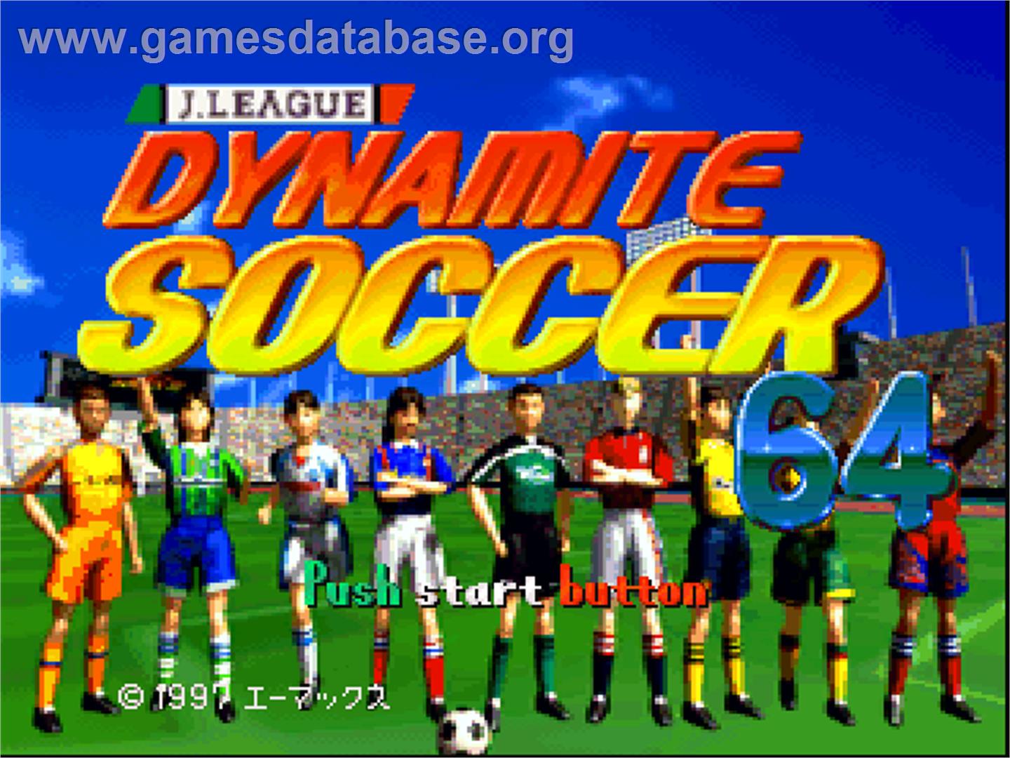 J.league Dynamite Soccer 64 - Nintendo N64 - Artwork - Title Screen