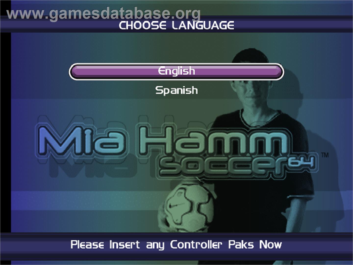 Mia Hamm Soccer 64 - Nintendo N64 - Artwork - Title Screen