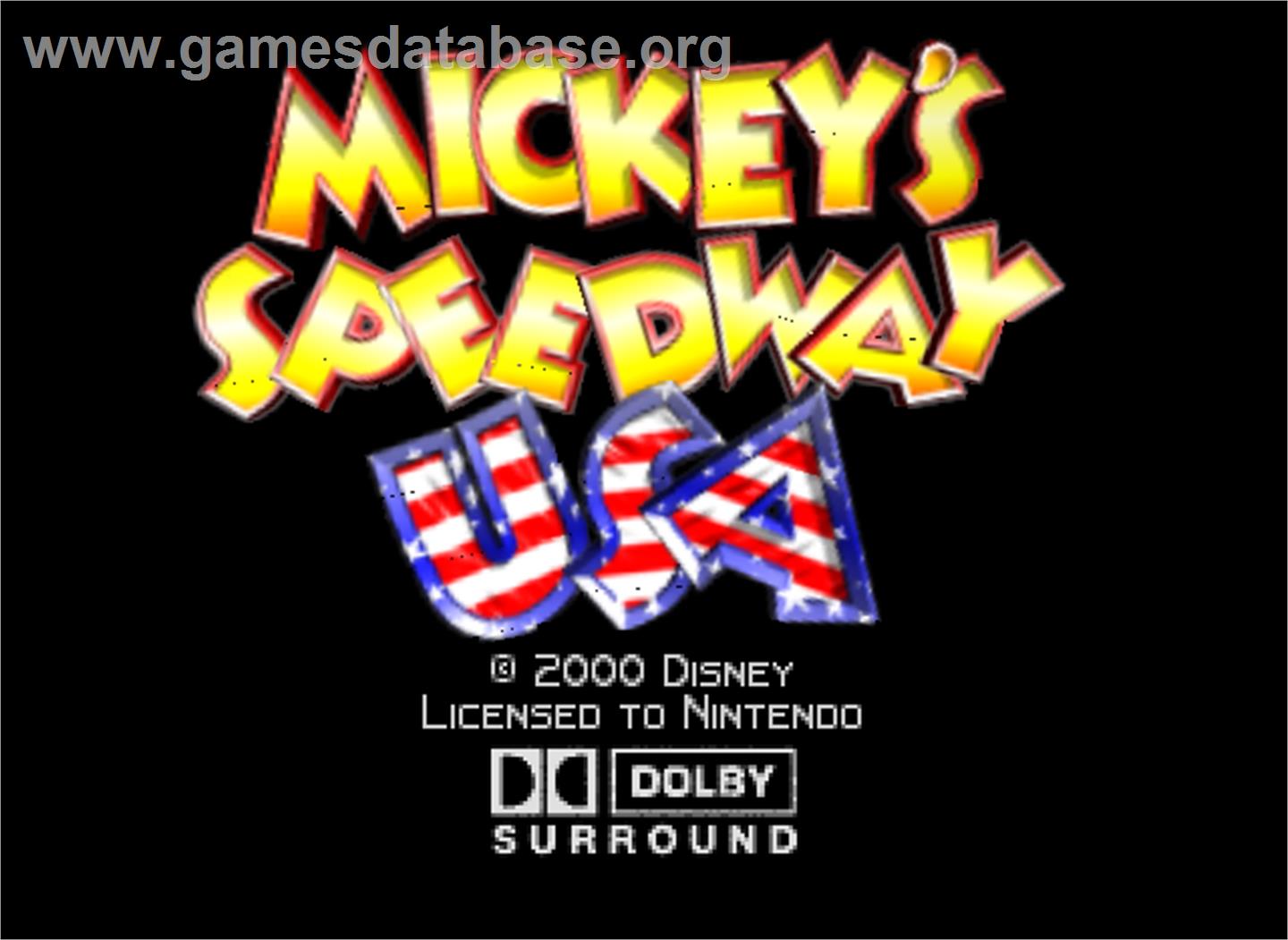 Mickey's Speedway USA - Nintendo N64 - Artwork - Title Screen