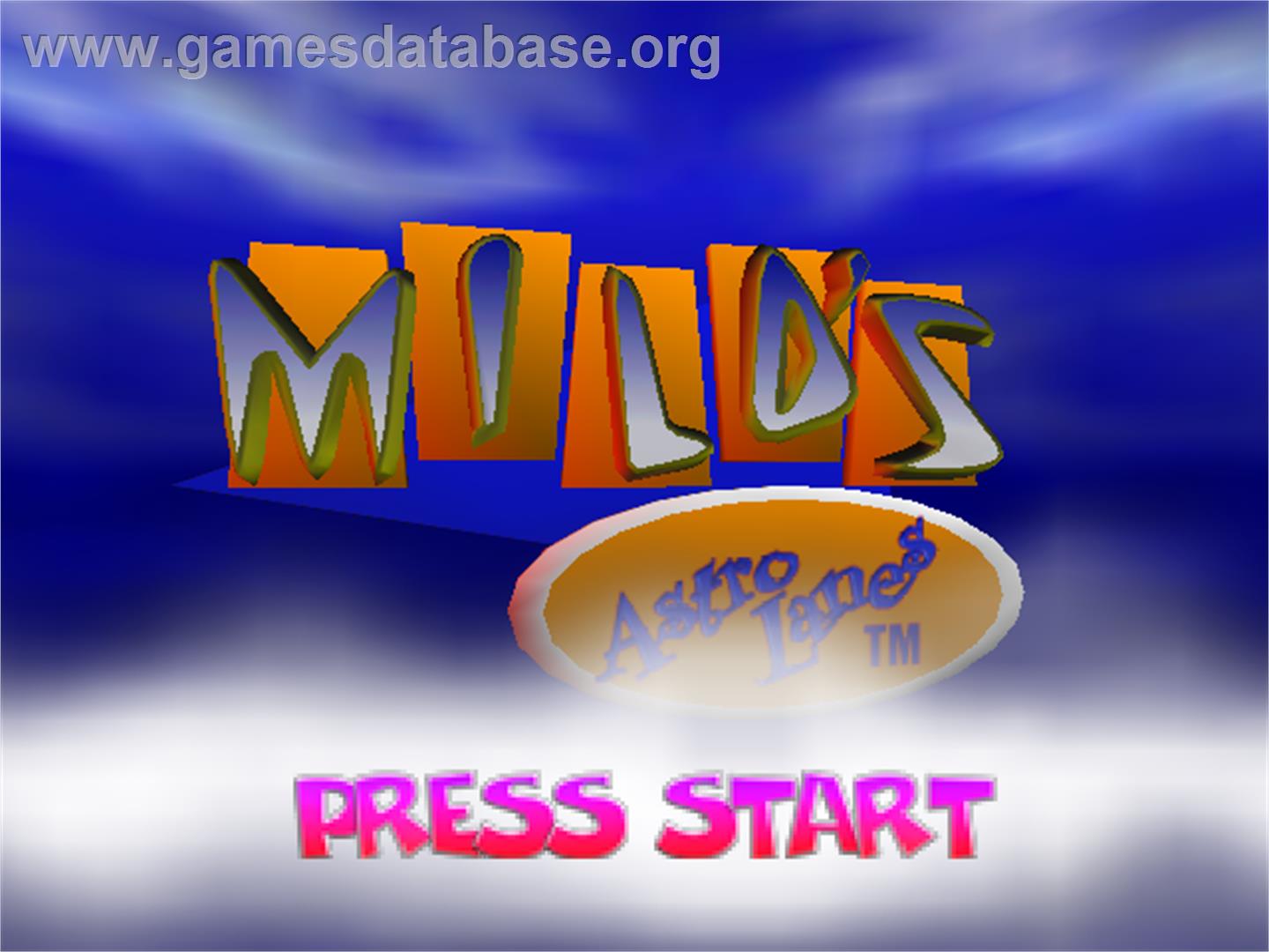 Milo's Astro Lanes - Nintendo N64 - Artwork - Title Screen