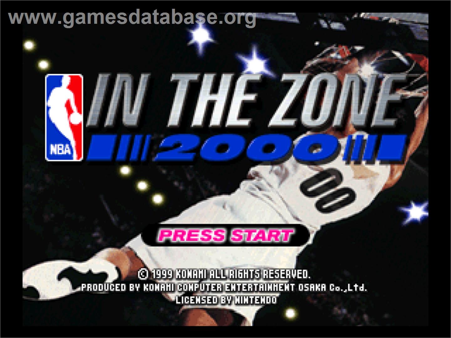 NBA: In the Zone 2000 - Nintendo N64 - Artwork - Title Screen