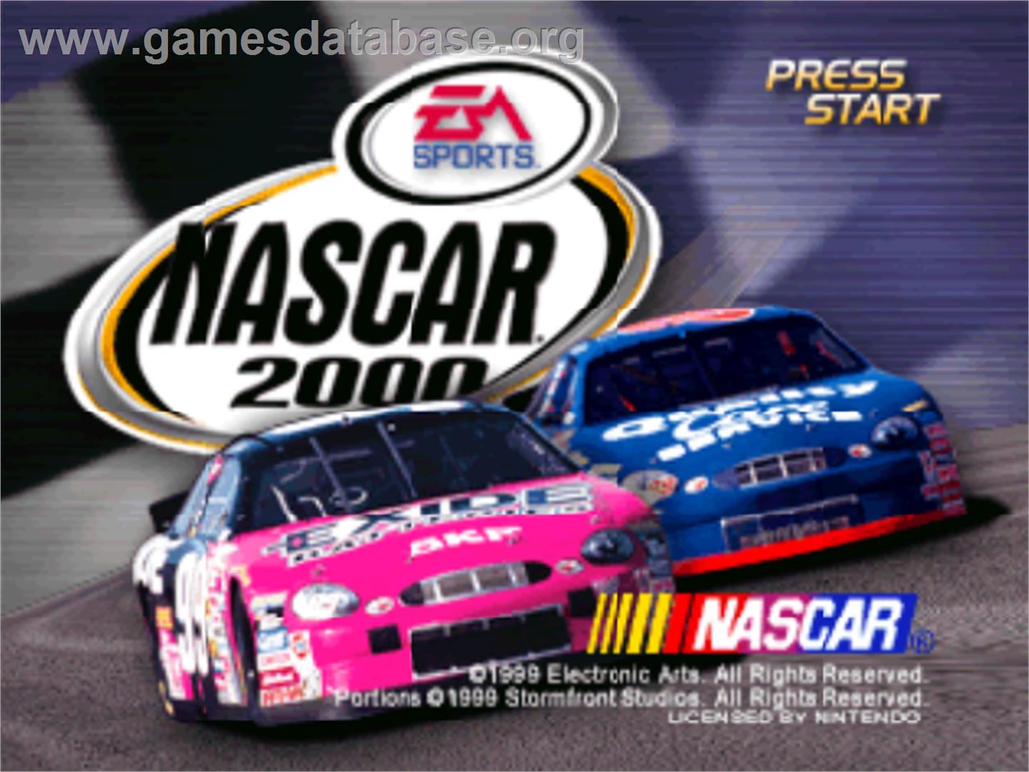 Nascar 2000 - Nintendo N64 - Artwork - Title Screen