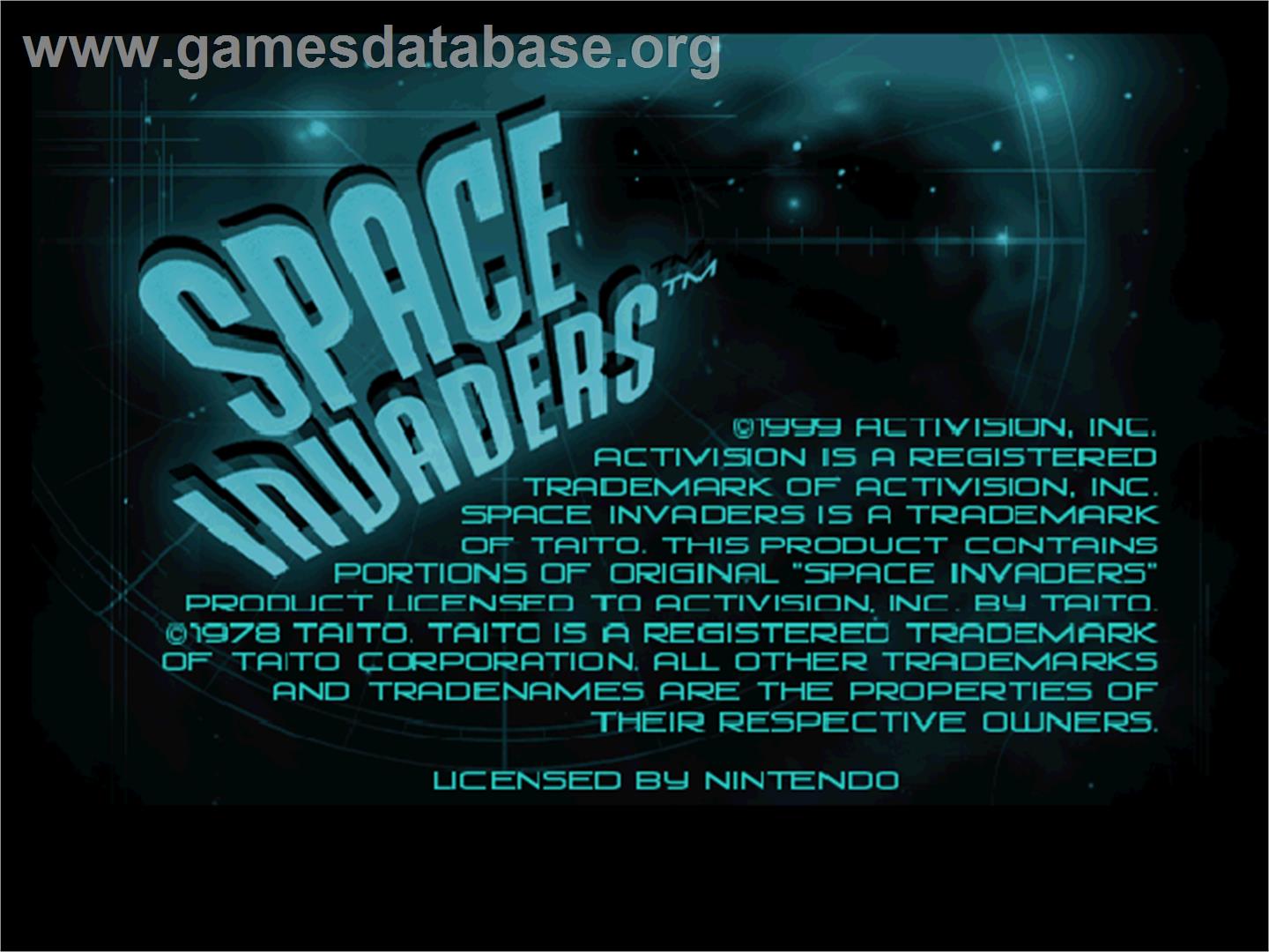 Space Invaders - Nintendo N64 - Artwork - Title Screen