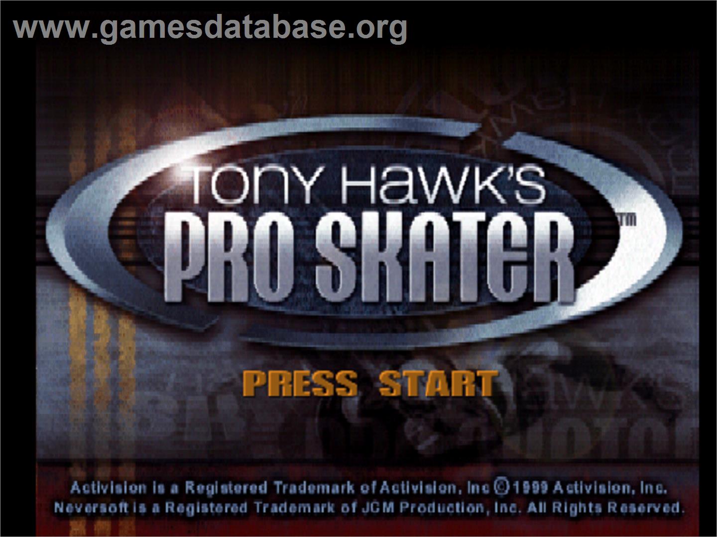 Tony Hawk's Pro Skater - Nintendo N64 - Artwork - Title Screen