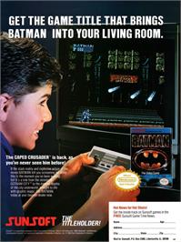 Advert for Batman - The Video Game on the Nintendo NES.