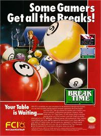 Advert for Break Time: The National Pool Tour on the Nintendo NES.