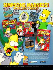 Advert for Krusty's Fun House on the Commodore Amiga.