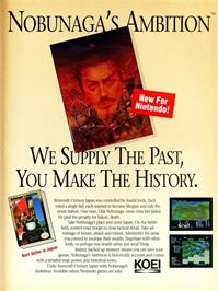Advert for Nobunaga's Ambition on the Microsoft Windows.