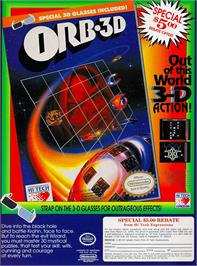 Advert for Orb-3D on the Nintendo NES.