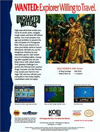 Advert for Uncharted Waters on the Nintendo SNES.