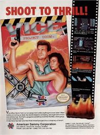 Advert for Vice - Project Doom on the Nintendo NES.