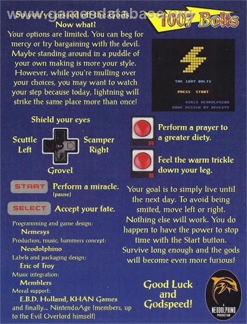 1007 Bolts - Nintendo NES - Artwork - Advert