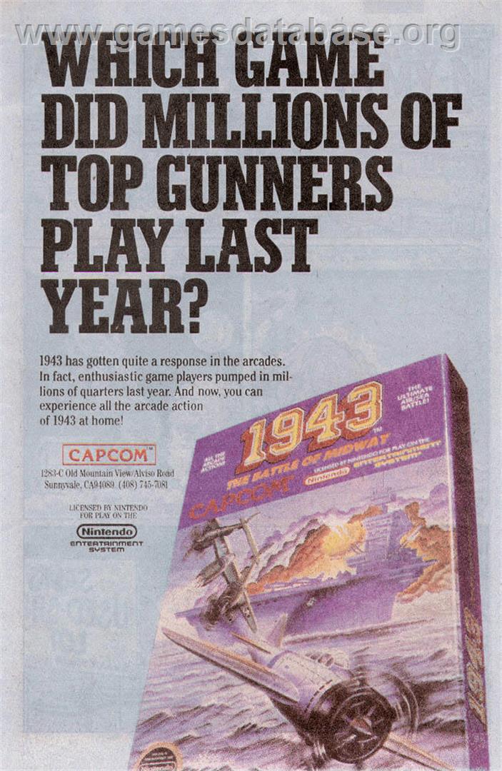 1943: The Battle of Midway - Nintendo NES - Artwork - Advert