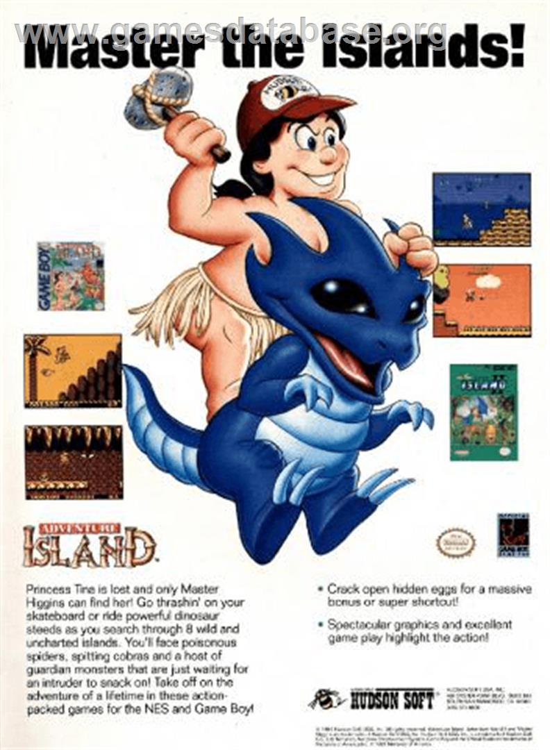 Adventure Island - Nintendo Game Boy - Artwork - Advert