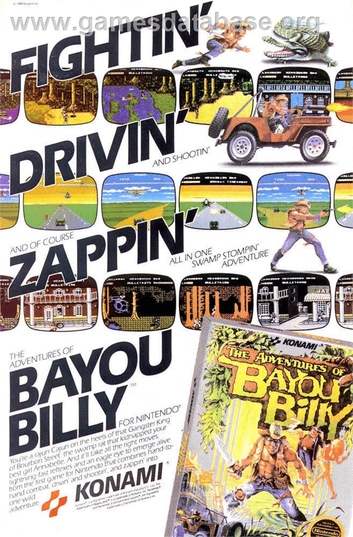 Adventures of Bayou Billy - Nintendo NES - Artwork - Advert