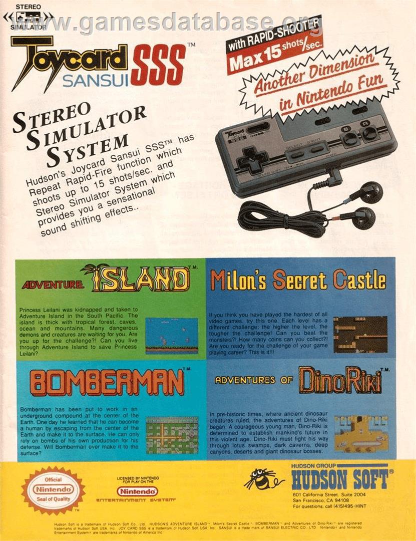 Adventures of Dino-Riki - Nintendo NES - Artwork - Advert
