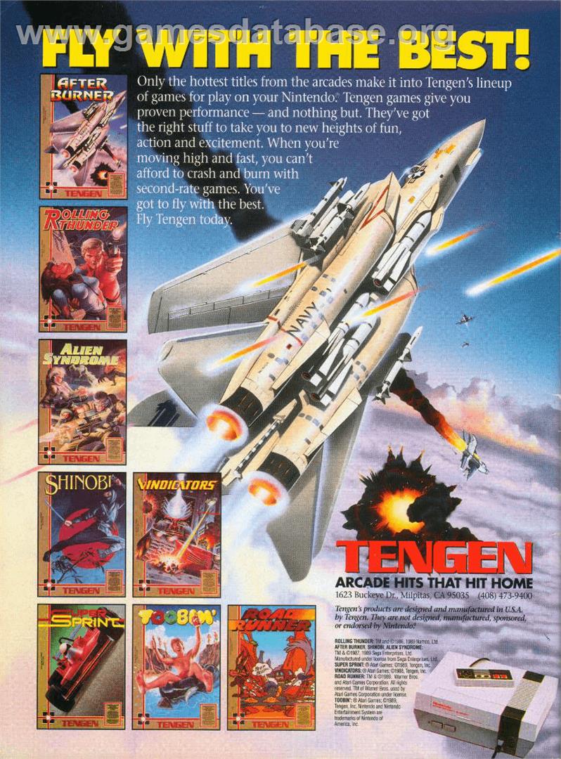 After Burner - Nintendo NES - Artwork - Advert