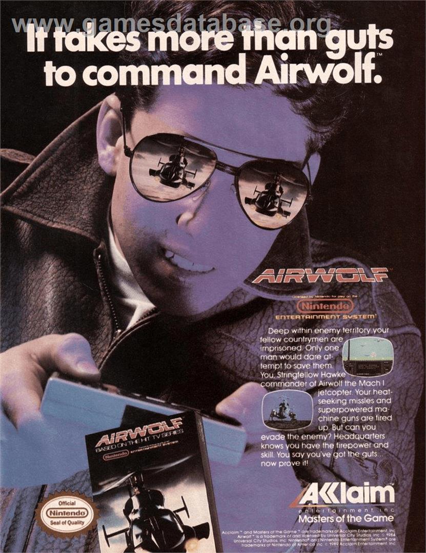 Airwolf - Arcade - Artwork - Advert