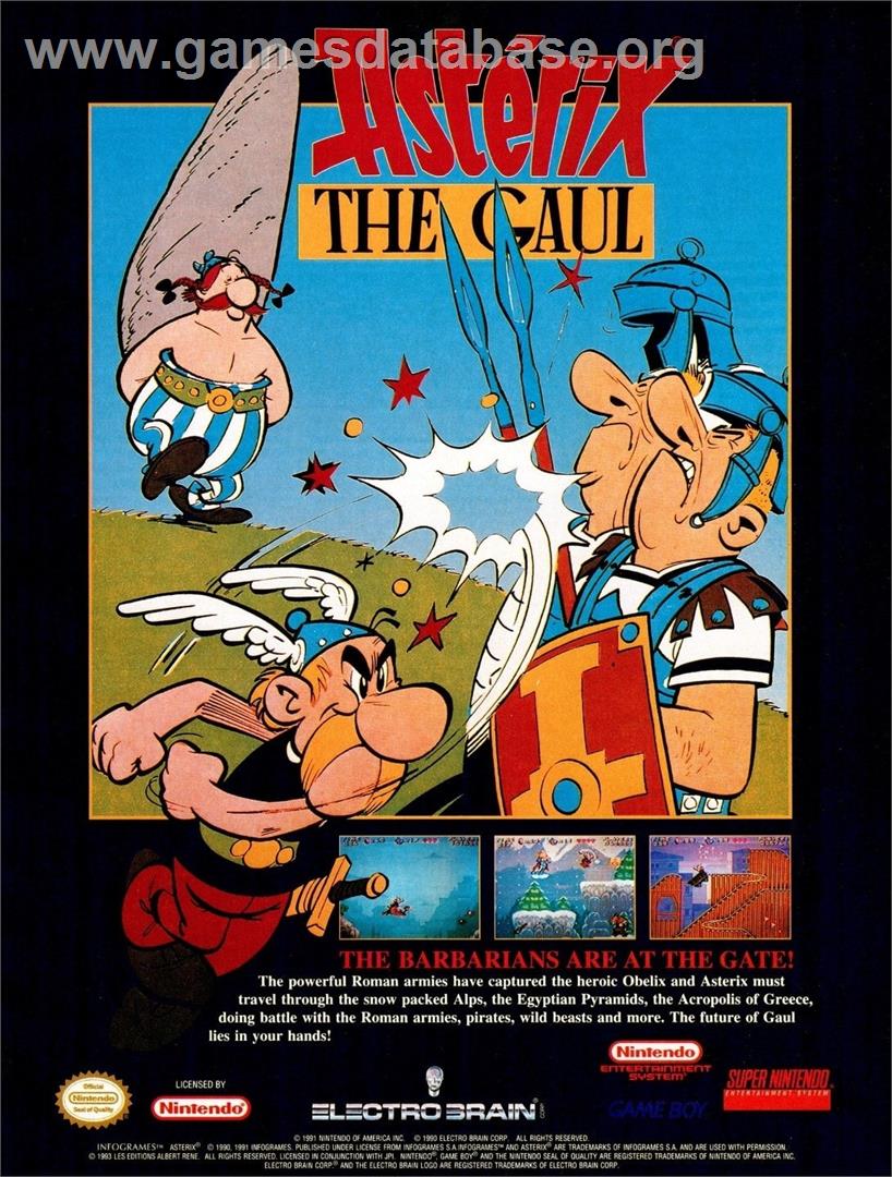 Astérix - Nintendo Game Boy - Artwork - Advert