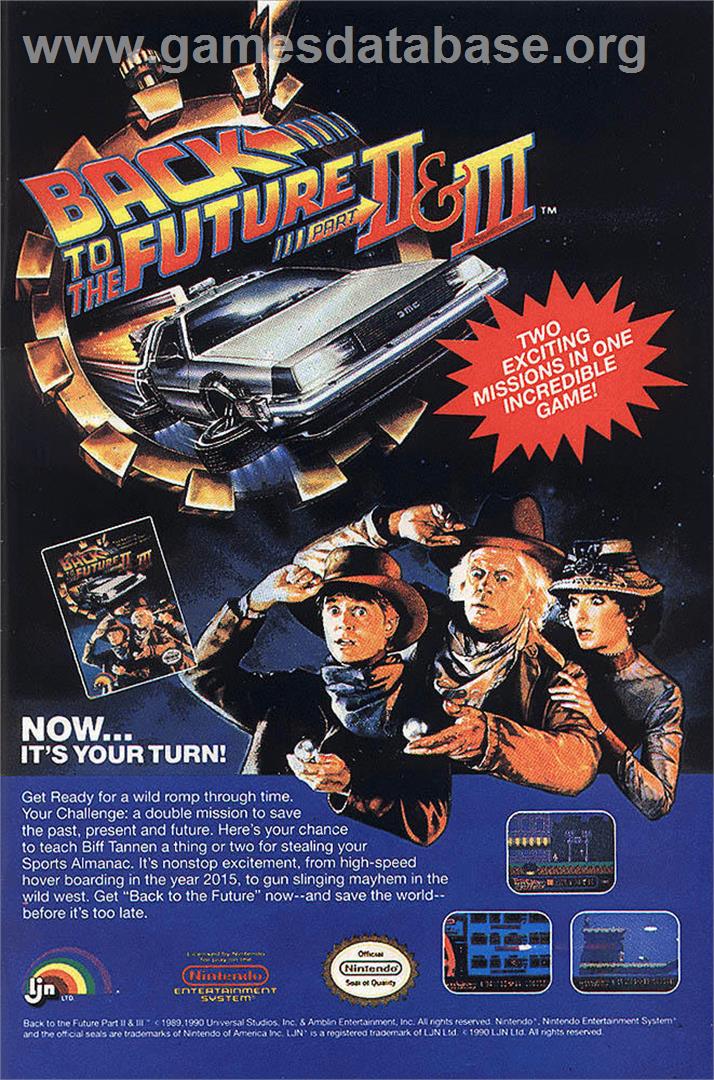 Back to the Future 2 & 3 - Nintendo NES - Artwork - Advert