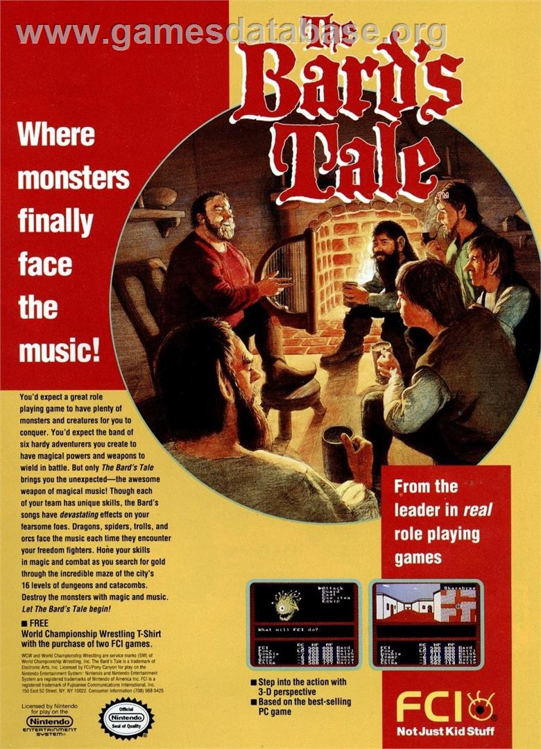 Bard's Tale, The - Nintendo NES - Artwork - Advert