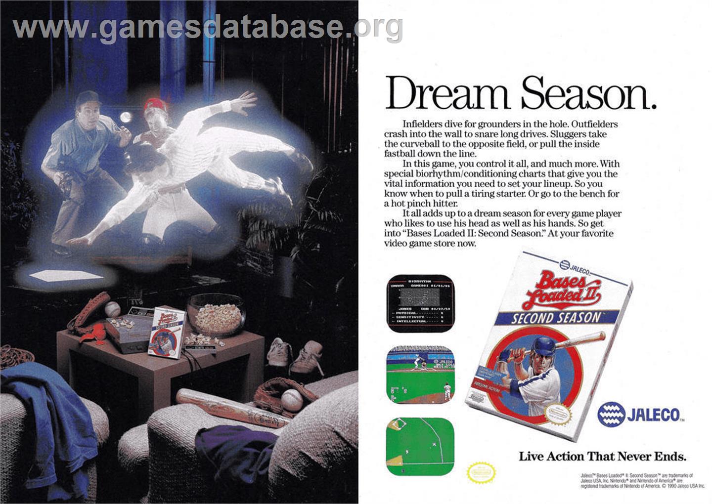 Bases Loaded II: Second Season - Nintendo NES - Artwork - Advert