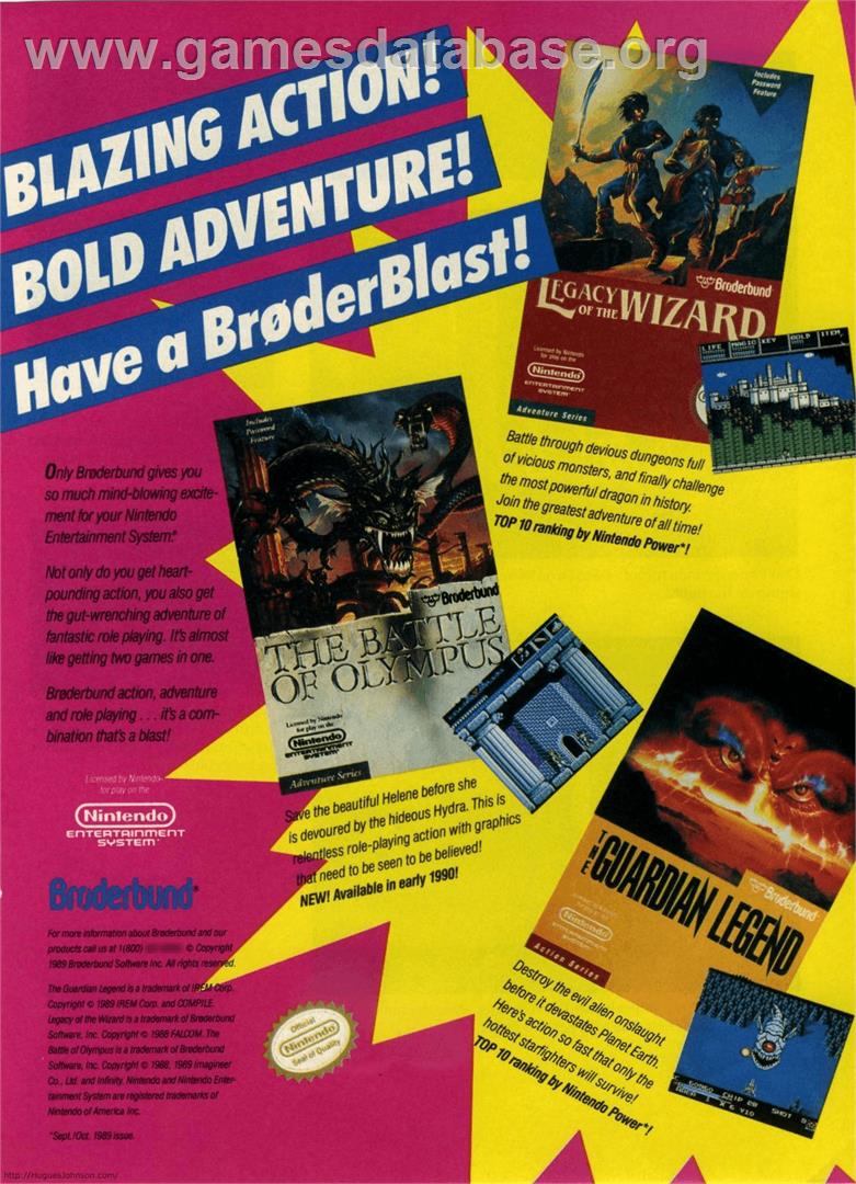 Battle of Olympus - Nintendo NES - Artwork - Advert