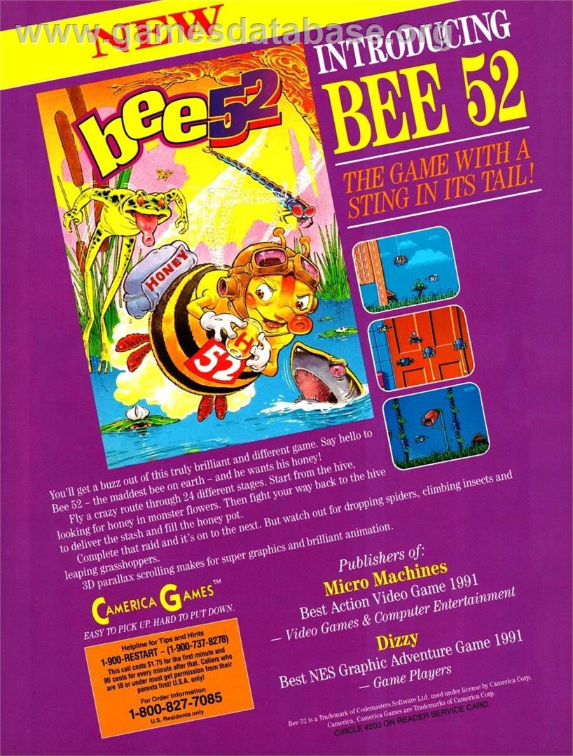 Bee 52 - Nintendo NES - Artwork - Advert