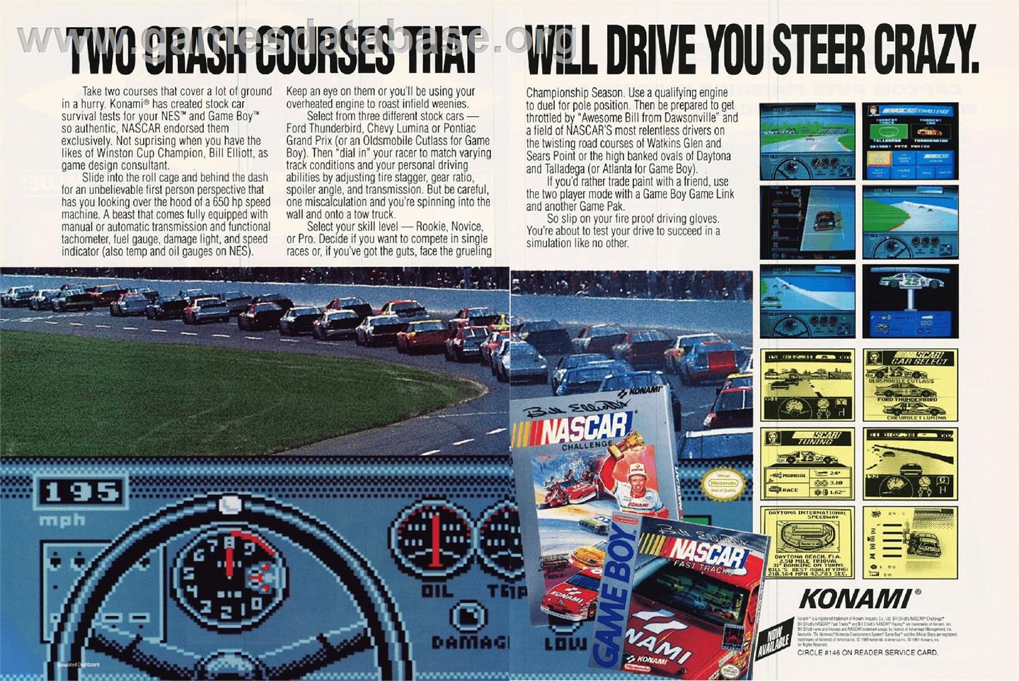 Bill Elliott's NASCAR Challenge - Nintendo NES - Artwork - Advert
