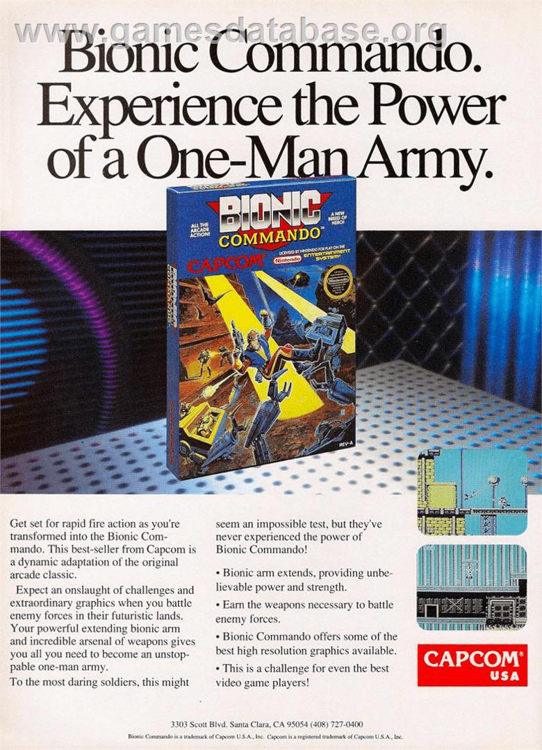 Bionic Commando - Nintendo NES - Artwork - Advert