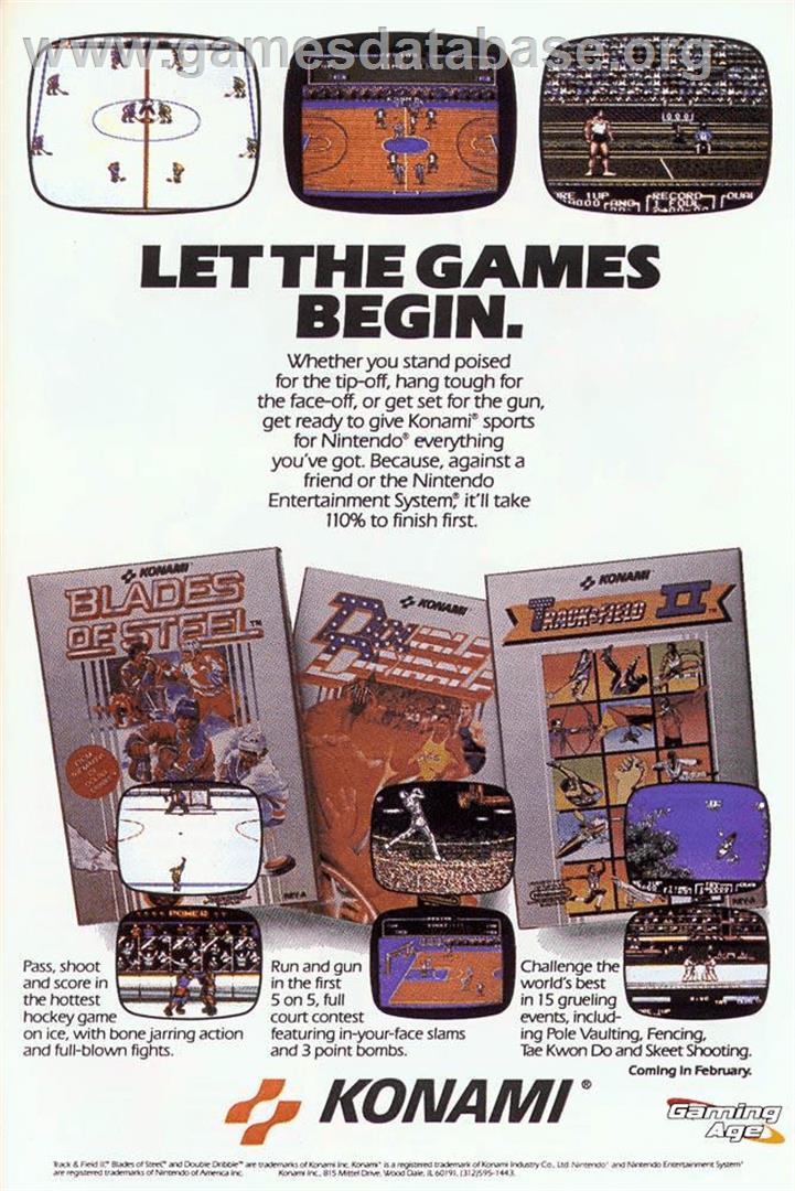 Blades of Steel - Microsoft DOS - Artwork - Advert