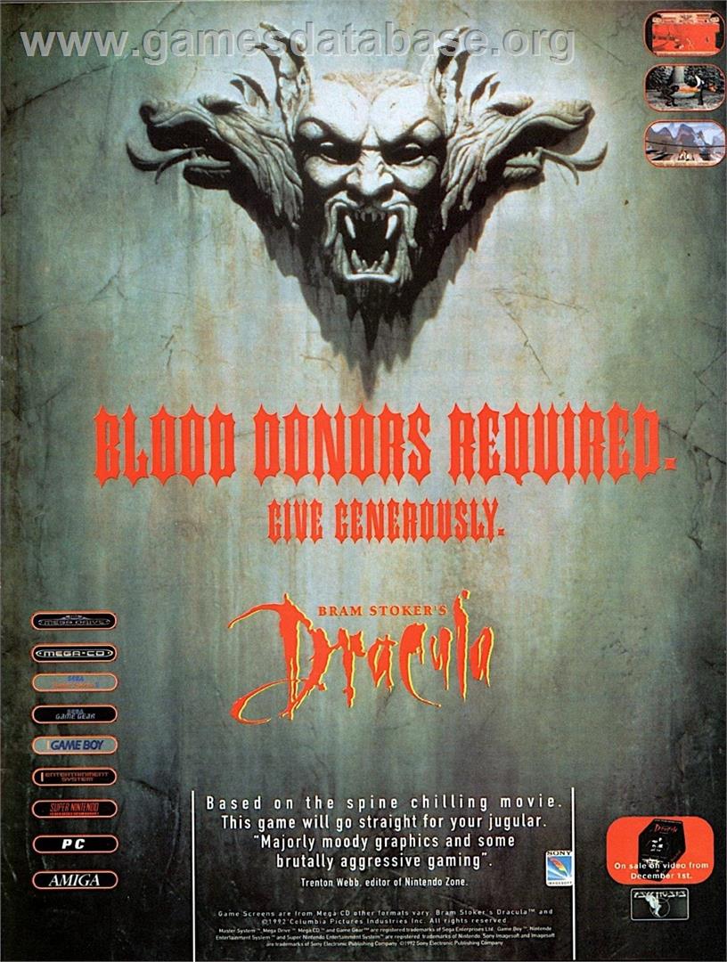 Bram Stoker's Dracula - Nintendo SNES - Artwork - Advert