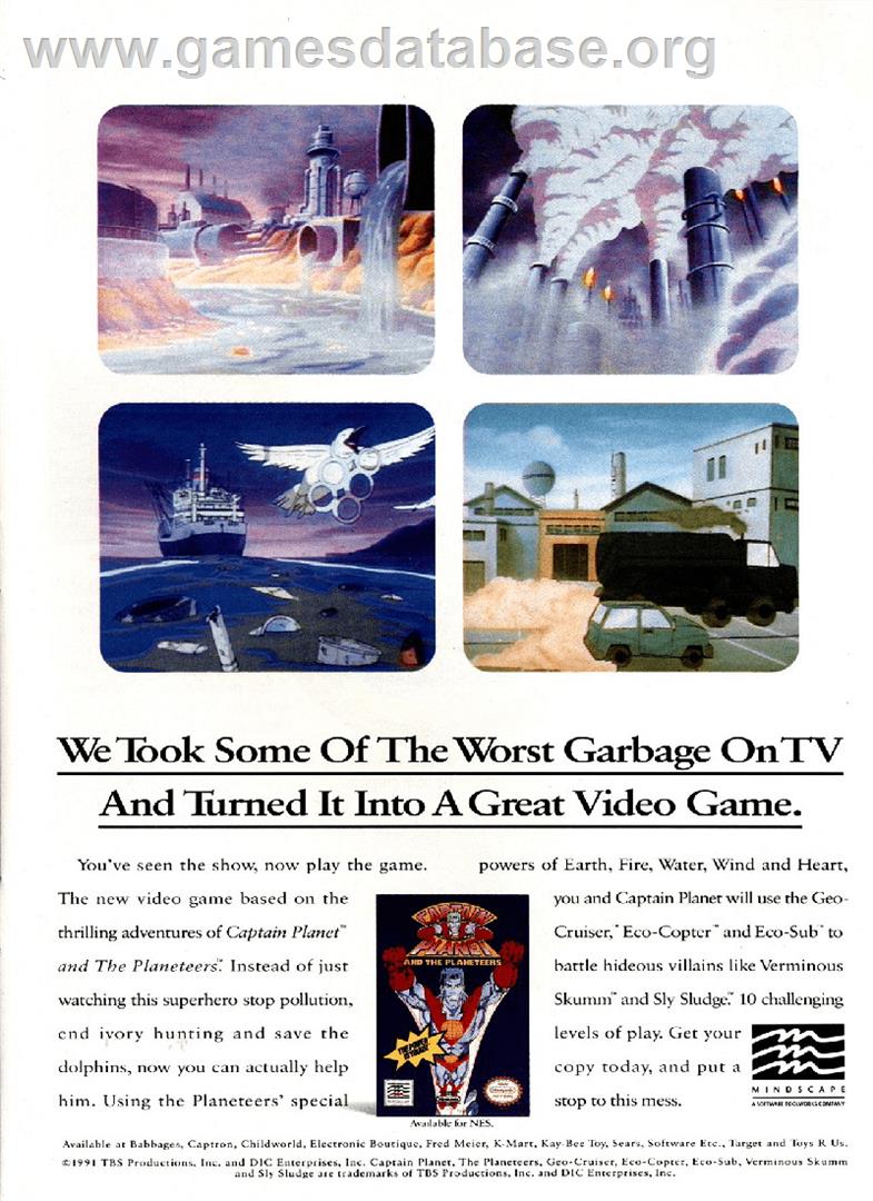Captain Planet and the Planeteers - Sega Genesis - Artwork - Advert