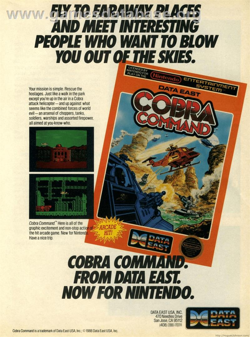 Cobra-Command - Nintendo NES - Artwork - Advert