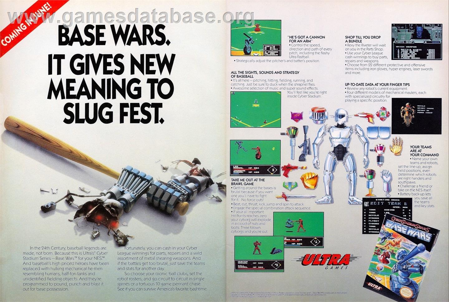 Cyber Stadium Series - Base Wars - Nintendo NES - Artwork - Advert
